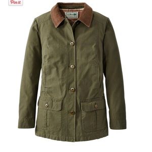 LL bean women’s olive green XS barn coat